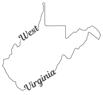 Free West Virginia outline with state name on border, cricut or Silhouette design, vector image, pattern, map 
shape cutting file.