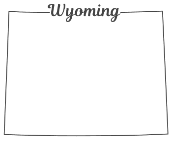 Free Wyoming outline with state name on border, cricut or Silhouette design, vector image, pattern, map 
shape cutting file.