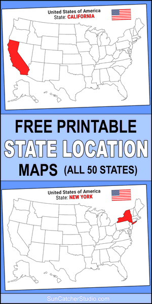 Printable, outline map of the United States with a single state highlighted in red to show its location, free, America, USA, U.S., DIY, print, download, pdf, patterns.