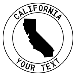 California map outline shape state with text in a circle stencil clip art pattern print download cricut or silhouette design free template, cutting file.