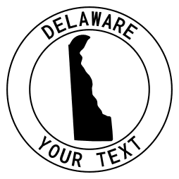 Delaware map outline shape state with text in a circle stencil clip art pattern print download cricut or silhouette design free template, cutting file.