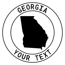 Georgia map outline shape state with text in a circle stencil clip art pattern print download cricut or silhouette design free template, cutting file.