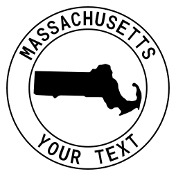 Massachusetts map outline shape state with text in a circle stencil clip art pattern print download cricut or silhouette design free template, cutting file.