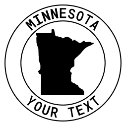 Minnesota map outline shape state with text in a circle stencil clip art pattern print download cricut or silhouette design free template, cutting file.