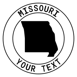 Missouri map outline shape state with text in a circle stencil clip art pattern print download cricut or silhouette design free template, cutting file.