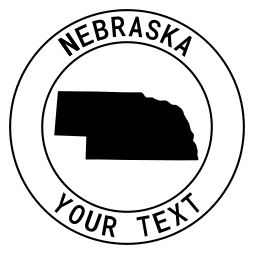 Nebraska map outline shape state with text in a circle stencil clip art pattern print download cricut or silhouette design free template, cutting file.