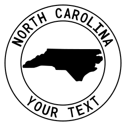 North Carolina map outline shape state with text in a circle stencil clip art pattern print download cricut or silhouette design free template, cutting file.