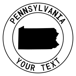 Pennsylvania map outline shape state with text in a circle stencil clip art pattern print download cricut or silhouette design free template, cutting file.