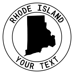 Rhode Island map outline shape state with text in a circle stencil clip art pattern print download cricut or silhouette design free template, cutting file.