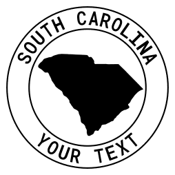 South Carolina map outline shape state with text in a circle stencil clip art pattern print download cricut or silhouette design free template, cutting file.