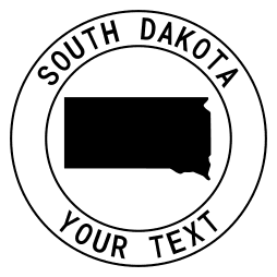 South Dakota map outline shape state with text in a circle stencil clip art pattern print download cricut or silhouette design free template, cutting file.