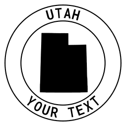 Utah map outline shape state with text in a circle stencil clip art pattern print download cricut or silhouette design free template, cutting file.