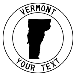 Vermont map outline shape state with text in a circle stencil clip art pattern print download cricut or silhouette design free template, cutting file.