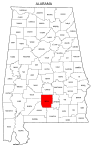 Map of Alabama highlighting Butler county, pattern, stencil, template, svg.