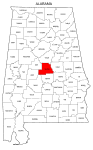 Map of Alabama highlighting Chilton county, pattern, stencil, template, svg.