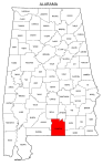 Map of Alabama highlighting Covington county, pattern, stencil, template, svg.