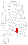 Map of Alabama highlighting Crenshaw county, pattern, stencil, template, svg.