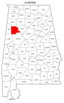 Map of Alabama highlighting Fayette county, pattern, stencil, template, svg.