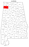 Map of Alabama highlighting Franklin county, pattern, stencil, template, svg.