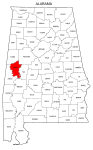 Map of Alabama highlighting Greene county, pattern, stencil, template, svg.