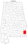 Map of Alabama highlighting Henry county, pattern, stencil, template, svg.