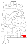 Map of Alabama highlighting Houston county, pattern, stencil, template, svg.