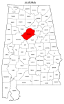 Map of Alabama highlighting Jefferson county, pattern, stencil, template, svg.