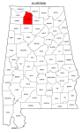 Map of Alabama highlighting Lawrence county, pattern, stencil, template, svg.