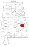 Map of Alabama highlighting Macon county, pattern, stencil, template, svg.