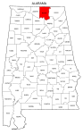 Map of Alabama highlighting Madison county, pattern, stencil, template, svg.