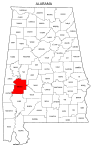 Map of Alabama highlighting Marengo county, pattern, stencil, template, svg.