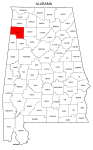 Map of Alabama highlighting Marion county, pattern, stencil, template, svg.