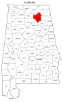 Map of Alabama highlighting Marshall county, pattern, stencil, template, svg.