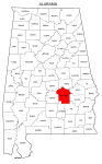 Map of Alabama highlighting Montgomery county, pattern, stencil, template, svg.