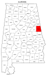 Map of Alabama highlighting Randolph county, pattern, stencil, template, svg.