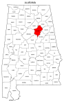 Map of Alabama highlighting St Clair county, pattern, stencil, template, svg.