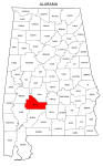 Map of Alabama highlighting Wilcox county, pattern, stencil, template, svg.