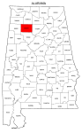 Map of Alabama highlighting Winston county, pattern, stencil, template, svg.