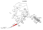 Map of Alaska highlighting Aleutians East county, pattern, stencil, template, svg.