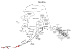 Map of Alaska highlighting Aleutians West county, pattern, stencil, template, svg.