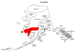 Map of Alaska highlighting Bethel county, pattern, stencil, template, svg.