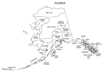 Map of Alaska highlighting Bristol Bay county, pattern, stencil, template, svg.