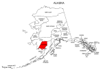 Map of Alaska highlighting Dillingham county, pattern, stencil, template, svg.
