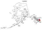 Map of Alaska highlighting Ketchikan Gateway county, pattern, stencil, template, svg.