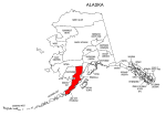 Map of Alaska highlighting Lake and Peninsula county, pattern, stencil, template, svg.