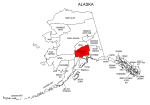Map of Alaska highlighting Matanuska-Susitna county, pattern, stencil, template, svg.