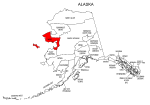 Map of Alaska highlighting Nome county, pattern, stencil, template, svg.