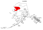 Map of Alaska highlighting Northwest Arctic county, pattern, stencil, template, svg.