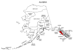 Map of Alaska highlighting Sitka county, pattern, stencil, template, svg.