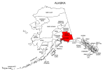 Map of Alaska highlighting Valdez-Cordova county, pattern, stencil, template, svg.